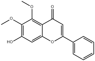 4H-1-Benzopyran-4-one, 7-hydroxy-5,6-dimethoxy-2-phenyl- 化学構造式