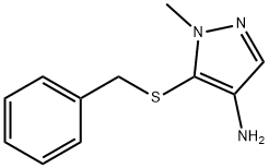 5-(Benzylthio)-1-methyl-1H-pyrazol-4-amine 化学構造式