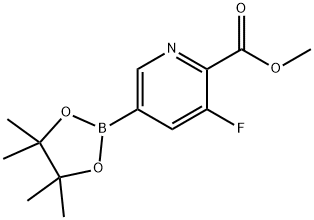 methyl 3-fluoro-5-(tetramethyl-1,3,2-dioxaborolan-2-yl)pyridine-2-carboxylate 化学構造式
