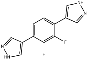 4,4'-(2,3-difluoro-1,4-phenylene)bis(1H-pyrazole) Struktur