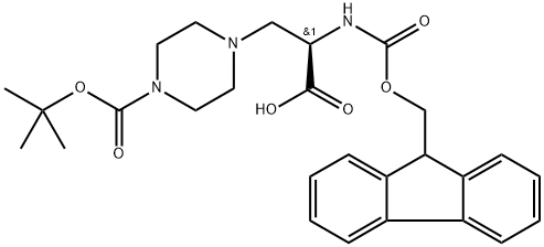 (R)-3-(4-BOC-PIPERAZIN-1-YL)-2-(FMOC-AMINO)PROPIONIC ACID 结构式