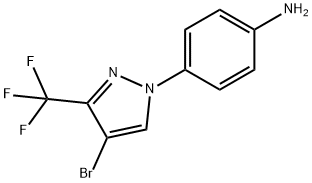 Benzenamine, 4-[4-bromo-3-(trifluoromethyl)-1H-pyrazol-1-yl]- Structure