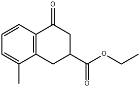 2-Naphthalenecarboxylic acid, 1,2,3,4-tetrahydro-8-methyl-4-oxo-, ethyl ester 化学構造式