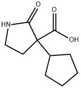 3-Pyrrolidinecarboxylic acid, 3-cyclopentyl-2-oxo- Struktur