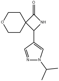 7-Oxa-2-azaspiro[3.5]nonan-1-one, 3-[1-(1-methylethyl)-1H-pyrazol-4-yl]- Struktur