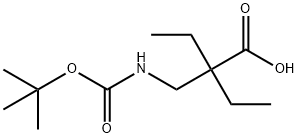 Butanoic acid, 2-[[[(1,1-dimethylethoxy)carbonyl]amino]methyl]-2-ethyl- Structure