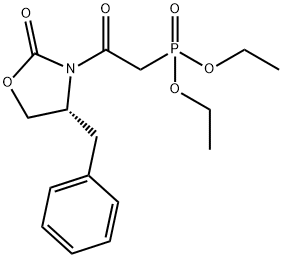 (R)-二乙基 (2-(4-苯甲基-2-氧亚基噁唑烷-3-基)-2-氧亚基乙基)膦酸基酯 结构式