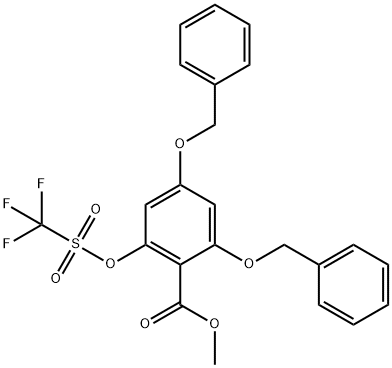 METHYL 2,4-DIBENZYLOXY-6-[(TRIFLUOROMETHANESULFONYL)OXY]BENZOATE,205056-73-1,结构式