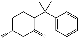 Cyclohexanone, 5-methyl-2-(1-methyl-1-phenylethyl)-, (5R)- Structure