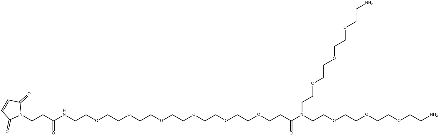 N-(Mal-PEG6)-N-bis(PEG3-amine) TFA salt Structure