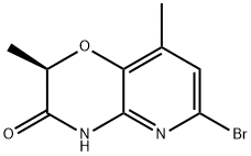(R)-6-Bromo-2,8-dimethyl-2H-pyrido[3,2-b][1,4]oxazin-3(4H)-one 化学構造式