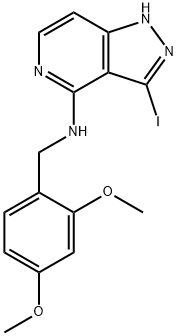 N-[(2,4-dimethoxyphenyl)methyl]-3-iodo-1H-pyrazolo[4,3-c]pyridin-4-amine Struktur