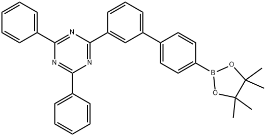 2,4-diphenyl-6-(4'-(4,4,5,5-tetramethyl-1,3,2-dioxaborolan-2-yl)-
[1,1'-biphenyl]-3-yl)-1,3,5-triazine Structure