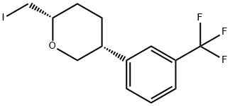 2H-Pyran, tetrahydro-2-(iodomethyl)-5-[3-(trifluoromethyl)phenyl]-, (2S,5R)- Struktur