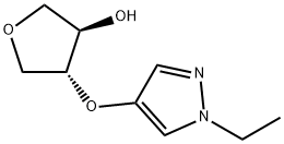 3-Furanol, 4-[(1-ethyl-1H-pyrazol-4-yl)oxy]tetrahydro-, (3R,4R)- 化学構造式