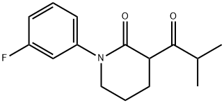 2-Piperidinone, 1-(3-fluorophenyl)-3-(2-methyl-1-oxopropyl)- 化学構造式