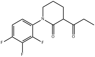 2-Piperidinone, 3-(1-oxopropyl)-1-(2,3,4-trifluorophenyl)- Struktur