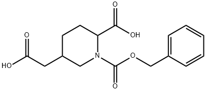 1,2-Piperidinedicarboxylic acid, 5-(carboxymethyl)-, 1-(phenylmethyl) ester 化学構造式