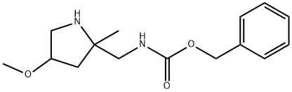 Carbamic acid, N-[(4-methoxy-2-methyl-2-pyrrolidinyl)methyl]-, phenylmethyl ester|((4-甲氧基-2-甲基吡咯烷-2-基)甲基)氨基甲酸苄酯