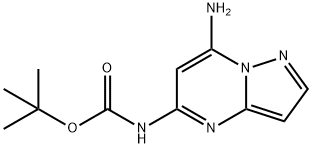 Carbamic acid, N-(7-aminopyrazolo[1,5-a]pyrimidin-5-yl)-, 1,1-dimethylethyl ester Structure