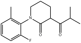 2-Piperidinone, 1-(2-fluoro-6-methylphenyl)-3-(2-methyl-1-oxopropyl)- Struktur