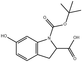 1H-Indole-1,2-dicarboxylic acid, 2,3-dihydro-6-hydroxy-, 1-(1,1-dimethylethyl) ester Struktur