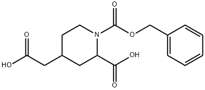 1,2-Piperidinedicarboxylic acid, 4-(carboxymethyl)-, 1-(phenylmethyl) ester Struktur