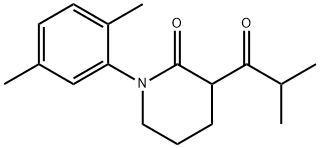 2-Piperidinone, 1-(2,5-dimethylphenyl)-3-(2-methyl-1-oxopropyl)- 化学構造式