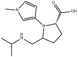 Proline, 5-[[(1-methylethyl)amino]methyl]-1-(1-methyl-1H-pyrrol-3-yl)- Struktur