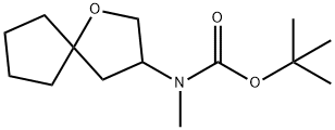 Carbamic acid, N-methyl-N-1-oxaspiro[4.4]non-3-yl-, 1,1-dimethylethyl ester Struktur