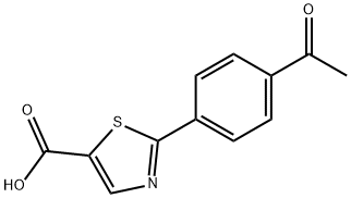 2-(4-乙酰基苯基)噻唑-5-羧酸 结构式