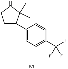 2,2-dimethyl-3-[4-(trifluoromethyl)phenyl]pyrrolidine hydrochloride Struktur