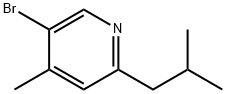 Pyridine, 5-bromo-4-methyl-2-(2-methylpropyl)- 化学構造式