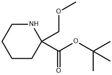 2-Piperidinecarboxylic acid, 2-(methoxymethyl)-, 1,1-dimethylethyl ester Structure