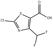 2-chloro-4-(difluoromethyl)-1,3-thiazole-5-carboxylic Acid Struktur