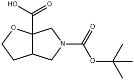 2H-Furo[2,3-c]pyrrole-5,6a(3H,4H)-dicarboxylic acid, dihydro-, 5-(1,1-dimethylethyl) ester Struktur