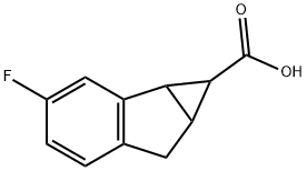 Cycloprop[a]indene-1-carboxylic acid, 3-fluoro-1,1a,6,6a-tetrahydro- Structure