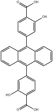 4,4'-(anthracene-9,10-diyl)bis(2-hydroxybenzoic acid) Structure