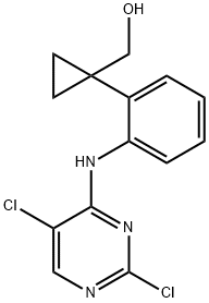 Cyclopropanemethanol, 1-[2-[(2,5-dichloro-4-pyrimidinyl)amino]phenyl]- Struktur