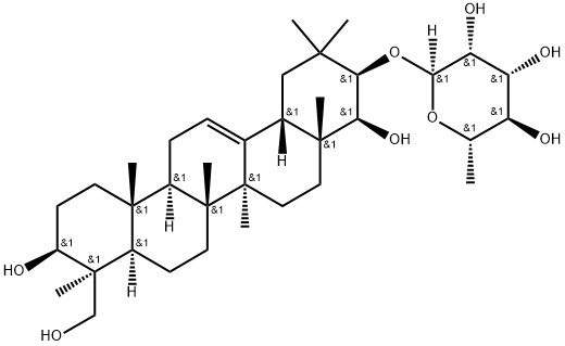Soyasapogenol A 21-O-α-L-rhamnopyranoside Structure