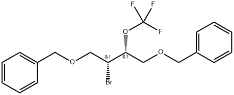 ((((2R,3R)-2-bromo-3-(trifluoromethoxy)butane-1,4-diyl)bis(oxy))bis(methylene))dibenzene 化学構造式