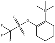 Methanesulfonic acid, 1,1,1-trifluoro-, 2-(trimethylsilyl)-1-cyclohexen-1-yl ester Structure