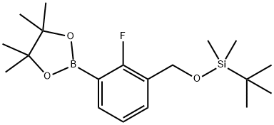 叔丁基((2-氟-3-(4,4,5,5-四甲基-1,3,2-二氧杂硼杂环戊烷-2-基)苄基)氧基)二甲基硅烷,2075759-12-3,结构式