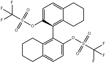 Methanesulfonic acid, trifluoro-, (1S)-5,5',6,6',7,7',8,8'-octahydro[1,1'-binaphthalene]-2,2'-diyl ester (9CI) 结构式