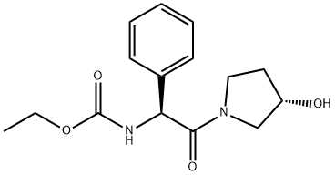 Carbamic acid, N-?[(1S)?-?2-?[(3S)?-?3-?hydroxy-?1-?pyrrolidinyl]?-?2-?oxo-?1-?phenylethyl]?-?, ethyl ester Struktur