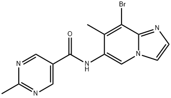5-Pyrimidinecarboxamide, N-(8-bromo-7-methylimidazo[1,2-a]pyridin-6-yl)-2-methyl-, 2079883-34-2, 结构式
