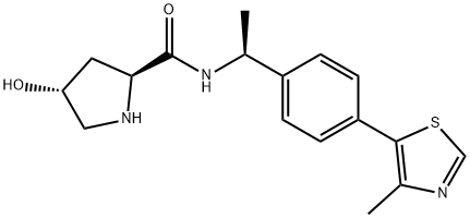 (2S,4R)-4-羟基-N-((S)-1-(4-(4-甲基噻唑-5-基)苯基)乙基)吡咯烷-2-甲酰胺, 2086301-12-2, 结构式