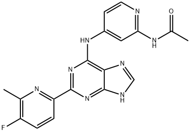 Acetamide, N-[4-[[2-(5-fluoro-6-methyl-2-pyridinyl)-9H-purin-6-yl]amino]-2-pyridinyl]-,2086318-57-0,结构式