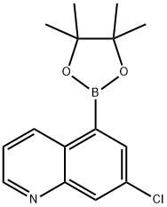 Quinoline, 7-chloro-5-(4,4,5,5-tetramethyl-1,3,2-dioxaborolan-2-yl)- Structure