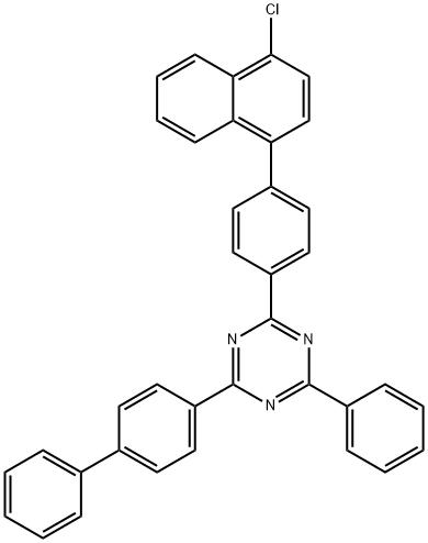 2-([1,1'-BIPHENYL]-4-YL)-4-(4-(4-CHLORONAPHTHALEN-1-YL)PHENYL)-6-PHENYL-1,3,5-TRIAZINE 结构式